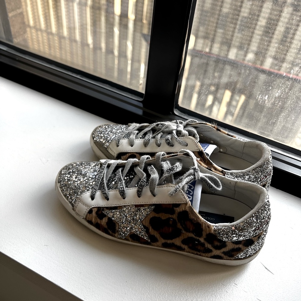 Golden goose leopard and glitter